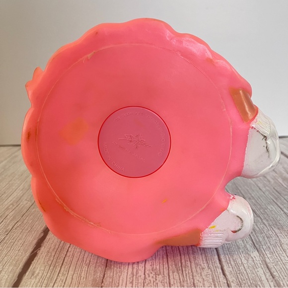 Vtg Cabbage Patch Kid 1983 Plastic Vinyl Bank Blonde Girl Pink Dress Blue Eyes - Picture 7 of 8